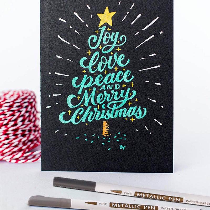 Lelix Metallic Brush Markers and Metallic Brush Tip Pen Set - 15 Colours - Image 5